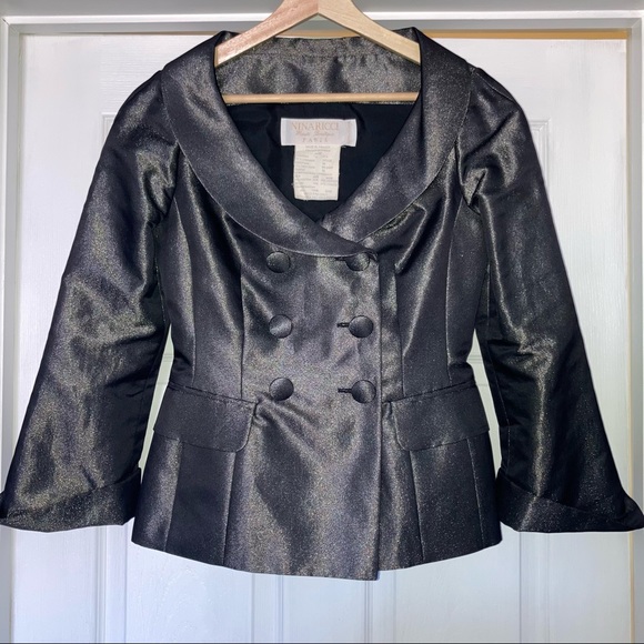 Nina Ricci Jackets & Blazers - Nina Ricci Haute Boutique Paris Silk Blazer S Gray Shine